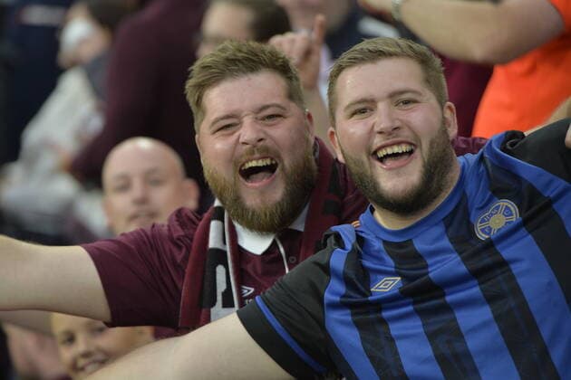 Heart of Midlothian v FC Zürich UEFA Europa League Fans of Heart of Midlothian during the UEFA Europa League Play-Off Second Leg match at Tynecastle Park, Edinburgh Content Not Available For UK Newspapers Copyright: xJamiexJohnstonx FIL-17264-0076 UK Newspapers OUT