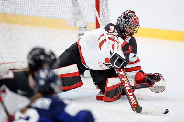 Ann-Renee Desbiens 35, CAN during 2022 IIHF Ice hockey, Eishockey Women s World Championship, WM, Weltmeisterschaft match between Finland and Canada at the Kivk Arena on 25. August 2022 in Herning, Denmark. (Tomi Hänninen Newspix24)  Copyright: xTomixHänninenx np24_3TH3130