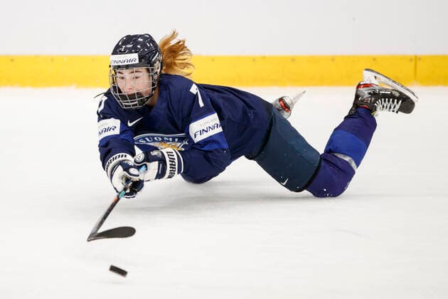 Sport Bilder des Tages Sanni Rantala 7, FIN during 2022 IIHF Ice hockey, Eishockey Women s World Championship, WM, Weltmeisterschaft match between Finland and Canada at the Kivk Arena on 25. August 2022 in Herning, Denmark. (Tomi Hänninen Newspix24)  Copyright: xTomixHänninenx np24_3TH3822