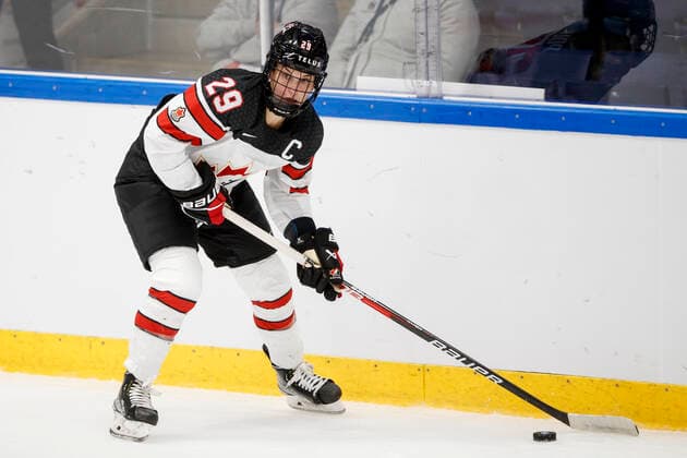 Marie-Philip Poulin 29, CAN during 2022 IIHF Ice hockey, Eishockey Women s World Championship, WM, Weltmeisterschaft match between Finland and Canada at the Kivk Arena on 25. August 2022 in Herning, Denmark. (Tomi Hänninen Newspix24)  Copyright: xTomixHänninenx np24_3TH3683