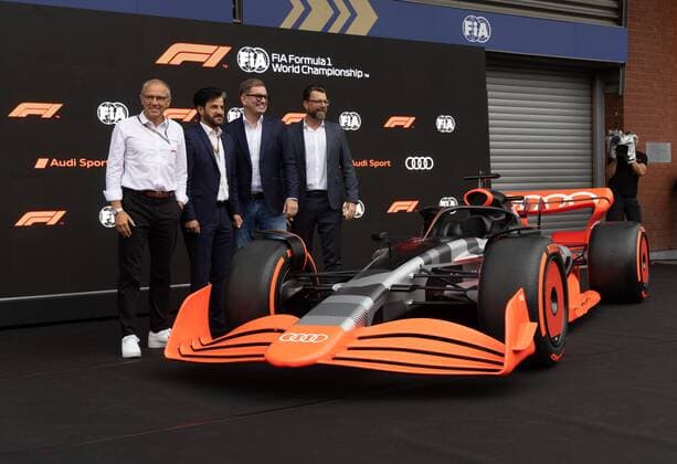 SPA-FRANCORCHAMPS, BELGIUM - AUGUST 26 : Audi arrived in F1 during the F1 race of the Belgian Formula One Grand Prix Spa Francorchamps on August 26, 2022 in Spa-Francorchamps, Belgium, 26 08 2022 ( Belgian Grand Prix Formula One 2022 PhotoNews Panoramic 