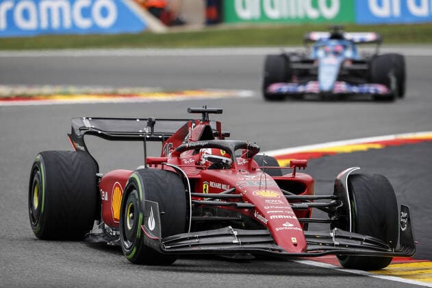 16 LECLERC Charles (mco), Scuderia Ferrari F1-75, action during the Formula 1 Rolex Belgian Grand Prix 2022, 14th round of the 2022 FIA Formula One World Championship, WM, Weltmeisterschaft from August 26 to 28, 2022 on the Circuit de Spa-Francorchamps, in Francorchamps, Belgium - F1 - BELGIAN GRAND PRIX 2022 DPPI Panoramic  _V2_9704