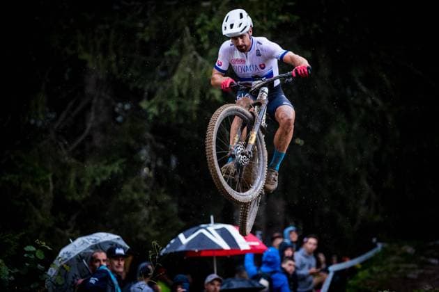 Sport Bilder des Tages Peter Sagan of Slovakia in action during the race the electric mountain bike competition of 2022 UCI Mountain Bike World Championships in Les Gets, France, August 26, 2022. (CTKxPhoto JaroslavxSovoboda) CTKPhotoF202208260447001 
