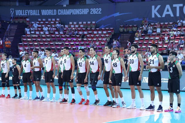 KATOWICE 26.08.2022 MISTRZOSTWA SWIATA W SIATKOWCE MEZCZYZN FAZA GRUPOWA GRUPA C: USA - MEKSYK --- FIVB VOLLEYBALL MENS World Championship, WM, Weltmeisterschaft 2022 GROUP C MATCH: USA - MEXICO REPREZENTACJA MEKSYKU FOT. ANNA KLEPACZKO FOTOPYK NEWSPIX.PL --- Newspix.pl  220826LUM003