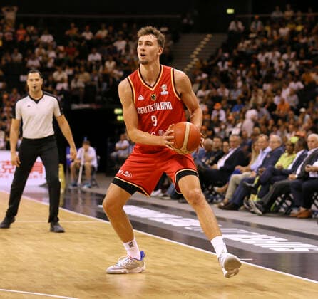Photo on the ball Franz Jacob Wagner GER Basketball Supercup Sat 20 08 2022 4 Nations Cup in Hamburg Germany Serbia