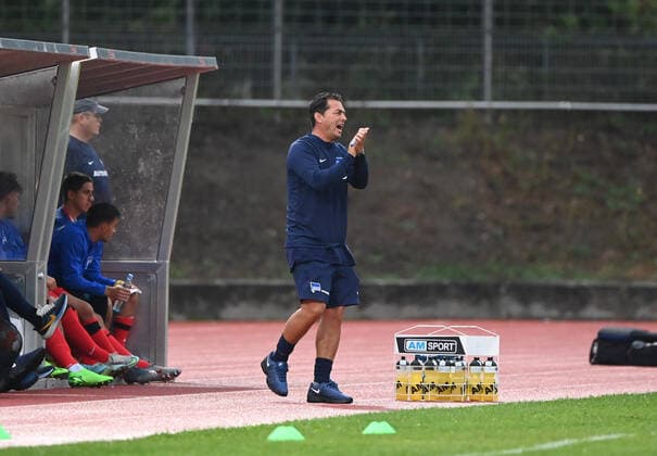 Football, Men, Season 2022 2023, Regionalliga Nordost 4 Matchday , Tennis Borussia Hertha BSC II, Coach Ante Covic Hertha BSC II , 26 08 2022, Copyright: xMatthiasxKochx