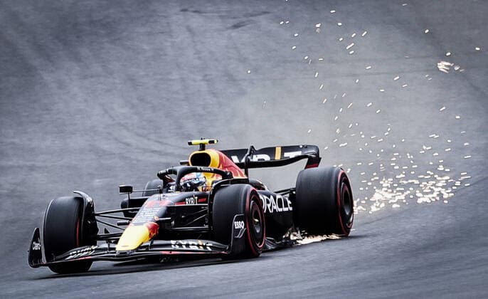 Oracle Red Bull Racing Mexican rider Sergio Perez pictured in action during preparations ahead of the Grand Prix F1 of Belgium race, in Spa-Francorchamps, Saturday 27 August 2022. The Spa-Francorchamps Formula One Grand Prix takes place this weekend, from August 26th to August 28th. VIRGINIExLEFOUR  x41254881x