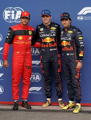 FORMULA 1 ROLEX BELGIAN GRAND PRIX 2022 27 08 2022, Circuit de Spa Francorchamps, Spa Franchorchamps, FORMULA 1 ROLEX BELGIAN GRAND PRIX 2022 , in the picture 2 starting position for Carlos Sainz Jr ESP , Scuderia Ferrari, pole position for Max Verstappen NEL , Oracle Red Bull Racing, 3 starting position for Sergio Perez MEX , Oracle Red Bull Racing nordphotoxGmbHx xBratic nph00250