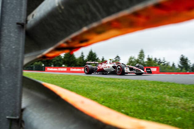 Alfa Romeo F1 Team Orlen Chinese rider Zhou Guanyu pictured in action during the qualification session at the Grand Prix F1 of Belgium race, in Spa-Francorchamps, Saturday 27 August 2022. The Spa-Francorchamps Formula One Grand Prix takes place this weekend, from August 26th to August 28th. JONASxROOSENS  x41261099x