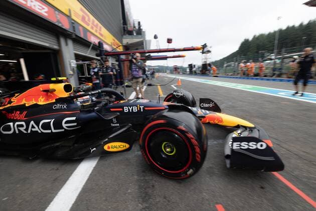 SPA-FRANCORCHAMPS, BELGIUM - AUGUST 27 : Perez -Red Bull during the F1 race of the Belgian Formula One Grand Prix Spa Francorchamps on August 27, 2022 in Spa-Francorchamps, Belgium, 27 08 2022 ( Belgian Grand Prix Formula One 2022 PhotoNews Panoramic 