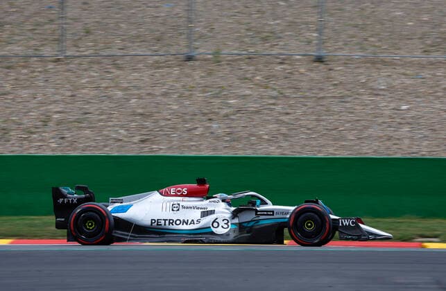 63 George Russell GBR, Mercedes AMG Petronas F1 Team , F1 Grand Prix of Belgium at Circuit de Spa Francorchamps on August 27, 2022 in Spa Francorchamps, Belgium Photo by HOCH ZWEI Spa Francorchamps Belgium