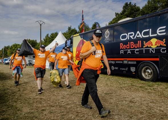SPA Fans of Max Verstappen walk from the campsite to the track leading up to the F1 Grand Prix of Belgium at the Spa Francorchamps circuit on August 29, 2022 in Spa, Belgium ANP SEM VAN DER WAL F1 Grand Prix of Belgium 2022 xVIxANPxSportx xxANPxIVx 453620562 originalFilename: 453620562.jpg