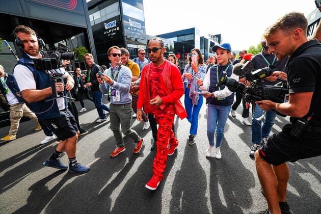 HAMILTON Lewis (gbr), Mercedes AMG F1 Team W13, portrait during the Formula 1 Rolex Belgian Grand Prix 2022, 14th round of the 2022 FIA Formula One World Championship, WM, Weltmeisterschaft from August 26 to 28, 2022 on the Circuit de Spa-Francorchamps, in Francorchamps, Belgium - F1 - BELGIAN GRAND PRIX 2022 - RACE DPPI Panoramic  20220828_G00D6852