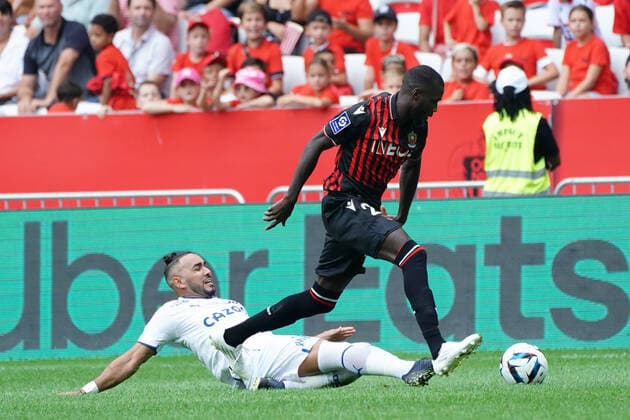 Dimitri Payet (Olympique de Marseille) - Nicolas Pepe (OGC Nice) FOOTBALL : OGC Nice vs Olympique de Marseille - Ligue 1 Uber Eats - Nice - 28 08 2022 NorbertScanella Panoramic 
