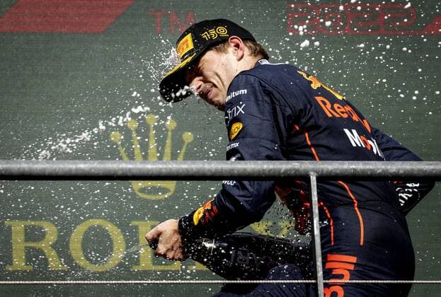 SPA Max Verstappen celebrates his victory after the F1 Grand Prix of Belgium at the Circuit of Spa Francorchamps on August 29, 2022 in SPA, Belgium REMKO DE WAAL F1 Grand Prix of Belgium 2022 xVIxANPxSportx xxANPxIVx 453632529 originalFilename: 453632529.jpg
