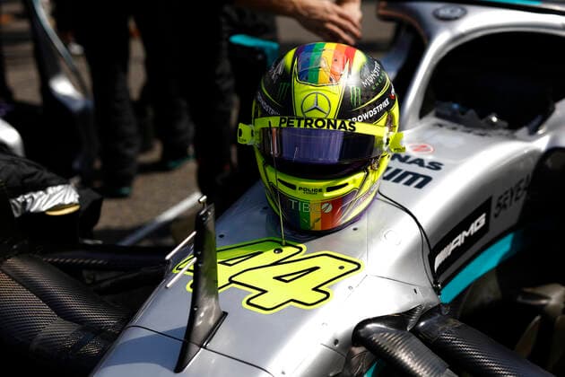 Helmet of 44 Lewis Hamilton GBR, Mercedes AMG Petronas F1 Team , F1 Grand Prix of Belgium at Circuit de Spa Francorchamps on August 28, 2022 in Spa Francorchamps, Belgium Photo by HOCH ZWEI Spa Francorchamps Belgium