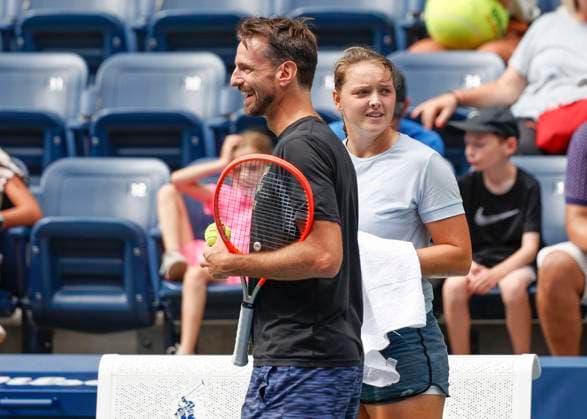 Jule Niemeier and coach Christopher Kas Tennis US Open 2022 Grand Slam Billie Jean King Tennis Center New York New York USA 28 August 2022 Copyright: xJuergenxHasenkopfx