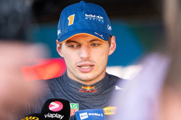 F1 Grand Prix of Belgium Winner Max Verstappen of the Netherlands driving the (1) Oracle Red Bull Racing RB18 talk to the press after winning F1 Prix of Belgium at Circuit de Spa-Francorchamps In Spa - Belgium on 27 August 2022. Spa Belgium  Copyright: xJonathanxRaax originalFilename:raa-f1grandp220828_np1VU.jpg