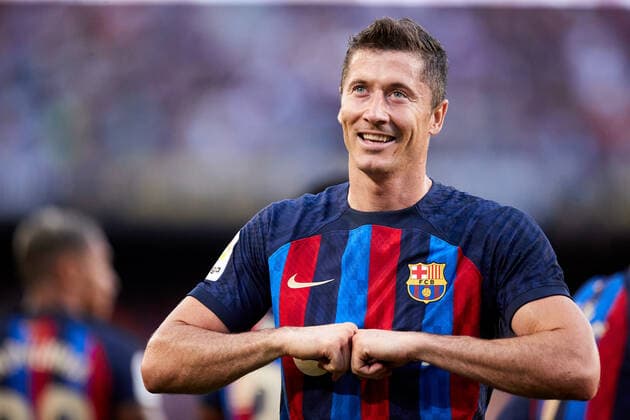 Sport Themen der Woche KW34 Sport Bilder des Tages August 28, 2022, BARCELONA, BARCELONA, SPAIN: Robert Lewandowski of FC Barcelona, Barca reacts after scoring goal during the La Liga Santander match between FC Barcelona and Real Valladolid CF at Spotify Camp Nou on August 28, 2022, in Barcelona, Spain. BARCELONA SPAIN - ZUMAa181 20220828_zaa_a181_035 Copyright: xRicardoxLarreinax
