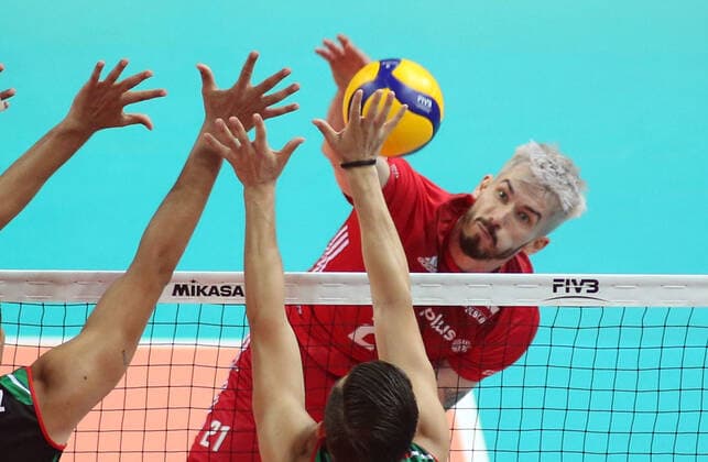 KATOWICE HALA SPODEK 28.08.2022 MISTRZOSTWA SWIATA W SIATKOWCE 2022 MECZ GRUPY C POLSKA (BIALO-CZERWONE) - MEKSYK (zielone) NZ Tomasz Fornal . FOT TOMASZ WANTULA NEWSPIX.PL KATOWICE 28.08.2022 2022 FIVB Volleyball Men s World Championship, WM, Weltmeisterschaft Poland - Pool Phase POLAND - MEXICO TOMASZ WANTULA NEWSPIX.PL --- Newspix.pl POLAND OUT!  150828WAN095