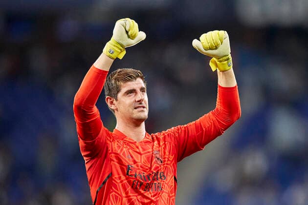 ESP: RCD Espanyol v Real Madrid CF - La Liga Santander Thibaut Courtois of Real Madrid CF celebrates victory after the La Liga Santander match between RCD Espanyol and Real Madrid CF at RCDE Stadium on August 28, 2022, in Barcelona, Spain. Barcelona RCDE Stadium Catalunya Spain _RL_ESPvRM_105_542 Copyright: xRicardoxLarreinax