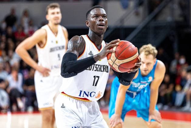 Dennis Schroeder Germany, 17 , free throw, free throw, single image, single photo, portrait, portraet, single image, single photo, Germany vs Slovenia, Basketball, World Cup Qualification 2023, Group J, 28 08 2022 Germany vs Slovenia, Basketball, World Cup Qualification 2023, Group J, 28 08 2022 Muenchen Copyright: xEIBNER GuenerxSantemizx DBB_GSZ