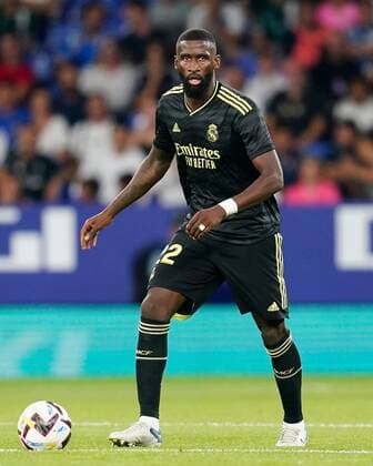 Mandatory Credit: Photo by Pressinphoto Shutterstock (13332170dr) Antonio Rudiger of Real Madrid CF RCD Espanyol v Real Madrid, La Liga, date 3. Football, RCDE Stadium, Barcelona, Spain - 28 Aug 2022 EDITORIAL USE ONLY No use with unauthorised audio, video, data, fixture lists (outside the EU), club league logos or live services. Online in-match use limited to 45 images (+15 in extra time). No use to emulate moving images. No use in betting, games or single club league player publications services. RCD Espanyol v Real Madrid, La Liga, date 3. Football, RCDE Stadium, Barcelona, Spain - 28 Aug 2022 EDITORIAL USE ONLY No use with unauthorised audio, video, data, fixture lists (outside the EU), club league logos or live services. Online in-match use limited to 45 images (+15 in extra time). No use to emulate moving images. No use in betting, games or  Copyright: xPressinphoto Shutterstockx 13332170dr