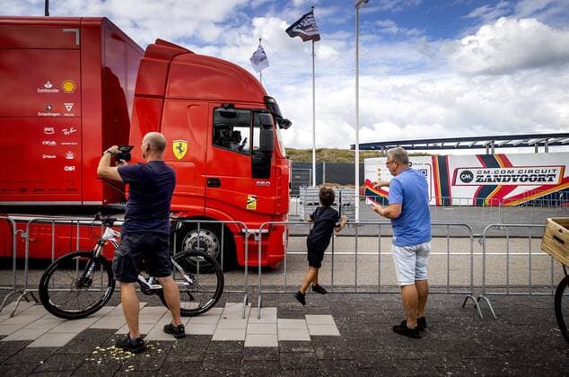 ZANDVOORT The Formula 1 team Ferrari arrives at Circuit Zandvoort where the Formula 1 race Dutch Grand Prix will be held next weekend KOEN VAN WEEL xVIxANPxSportx xxANPxIVx 453691120 originalFilename: 453691120.jpg