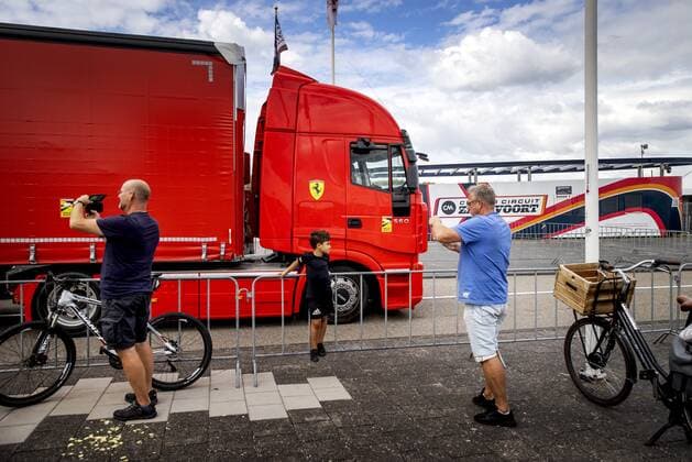 ZANDVOORT The Formula 1 team Ferrari arrives at Circuit Zandvoort where the Formula 1 race Dutch Grand Prix will be held next weekend KOEN VAN WEEL xVIxANPxSportx xxANPxIVx 453691123 originalFilename: 453691123.jpg