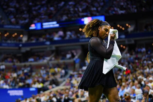 Mandatory Credit: Photo by Javier Garcia Shutterstock (13331092gu) Serena Williams during her first round match US Open Championships 2022, Day One, USTA National Tennis Center, Flushing Meadows, New York, USA - 29 Aug 2022 EDITORIAL USE ONLY No use with unauthorised audio, video, data, fixture lists, club league logos or live services. Online in-match use limited to 120 images, no video emulation. No use in betting, games or single club league player publications. US Open Championships 2022, Day One, USTA National Tennis Center, Flushing Meadows, New York, USA - 29 Aug 2022 EDITORIAL USE ONLY No use with unauthorised audio, video, data, fixture lists, club league logos or live services. Online in-match use limited to 120 images, no video emulation. No use in betting, games or single club league player publications. Copyright: xJavierxGarcia Shutterstockx 13331092gu