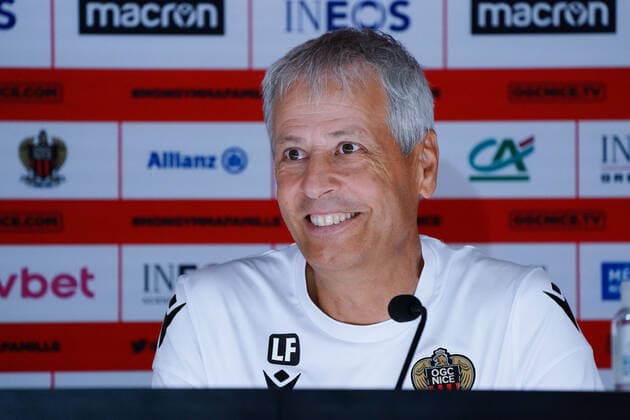 Lucien Favre (entraineur de l OGC Nice) FOOTBALL : PrÃ sentation de Sofiane Diop - Nice - 30 08 2022 NorbertScanella Panoramic 