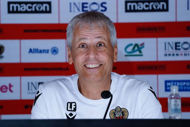 Lucien Favre (entraineur de l OGC Nice) FOOTBALL : PrÃ sentation de Sofiane Diop - Nice - 30 08 2022 NorbertScanella Panoramic 