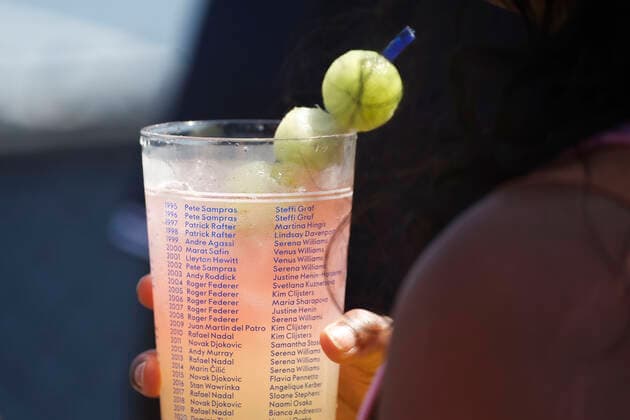 US Open feature, drink glass with names of tournament winners in back light Copyright: xJuergenxHasenkopfx
