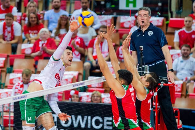 KATOWICE 30.08.2022 SIATKOWKA MISTRZOSTWA SWIATA 2022 MEKSYK - BULGARIA FIVB VOLLEYBALL MEN S World Championship, WM, Weltmeisterschaft POLAND 2022 MEXICO - BULGARIA ASPARUH ASPARUHOV FOT. MICHAL CHWIEDUK FOKUSMEDIA.COM.PL NEWSPIX.PL --- Newspix.pl POLAND OUT!  220830CHW166