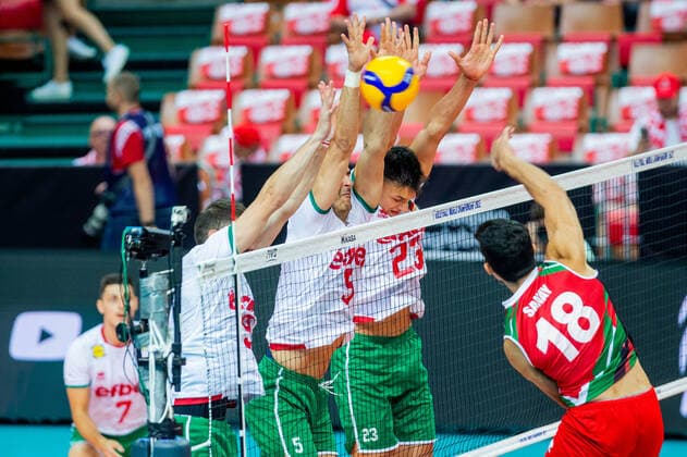 KATOWICE 30.08.2022 SIATKOWKA MISTRZOSTWA SWIATA 2022 MEKSYK - BULGARIA FIVB VOLLEYBALL MEN S World Championship, WM, Weltmeisterschaft POLAND 2022 MEXICO - BULGARIA SVETOSLAV GOTSEV ALEKSANDAR NIKOLOV FOT. MICHAL CHWIEDUK FOKUSMEDIA.COM.PL NEWSPIX.PL --- Newspix.pl POLAND OUT!  220830CHW170