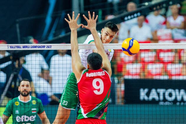 KATOWICE 30.08.2022 SIATKOWKA MISTRZOSTWA SWIATA 2022 MEKSYK - BULGARIA FIVB VOLLEYBALL MEN S World Championship, WM, Weltmeisterschaft POLAND 2022 MEXICO - BULGARIA ALEKSANDAR NIKOLOV FOT. MICHAL CHWIEDUK FOKUSMEDIA.COM.PL NEWSPIX.PL --- Newspix.pl POLAND OUT!  220830CHW177