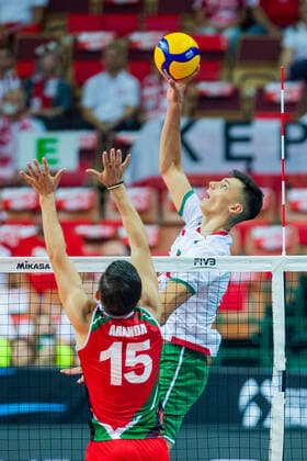 KATOWICE 30.08.2022 SIATKOWKA MISTRZOSTWA SWIATA 2022 MEKSYK - BULGARIA FIVB VOLLEYBALL MEN S World Championship, WM, Weltmeisterschaft POLAND 2022 MEXICO - BULGARIA vladislav ivanov FOT. MICHAL CHWIEDUK FOKUSMEDIA.COM.PL NEWSPIX.PL --- Newspix.pl POLAND OUT!  220830CHW179