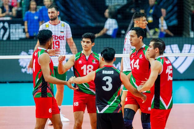 KATOWICE 30.08.2022 SIATKOWKA MISTRZOSTWA SWIATA 2022 MEKSYK - BULGARIA FIVB VOLLEYBALL MEN S World Championship, WM, Weltmeisterschaft POLAND 2022 MEXICO - BULGARIA Yasutaka Sanay Heredia Jonathan Martinez Garcia FOT. MICHAL CHWIEDUK FOKUSMEDIA.COM.PL NEWSPIX.PL --- Newspix.pl POLAND OUT!  220830CHW180