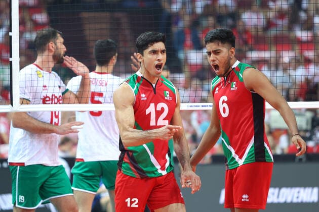 KATOWICE 30.08.2022 MISTRZOSTWA SWIATA W SIATKOWCE MEZCZYZN FAZA GRUPOWA GRUPA C: MEKSYK - BULGARIA --- FIVB VOLLEYBALL MENS World Championship, WM, Weltmeisterschaft 2022 GROUP C MATCH: MEXICO - BULGARIA MEURO ISAAC FUENTES RASCON JOSUE DE JESUS LOPEZ RIOS FOT. ANNA KLEPACZKO FOTOPYK NEWSPIX.PL --- Newspix.pl POLAND OUT!  220830LUM025