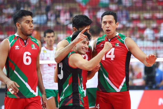 KATOWICE 30.08.2022 MISTRZOSTWA SWIATA W SIATKOWCE MEZCZYZN FAZA GRUPOWA GRUPA C: MEKSYK - BULGARIA --- FIVB VOLLEYBALL MENS World Championship, WM, Weltmeisterschaft 2022 GROUP C MATCH: MEXICO - BULGARIA JOSUE DE JESUS LOPEZ RIOS HIRAM SAID BRAVO MORENO MEURO ISAAC FUENTES RASCON JONATHAN MARTINEZ GARCIA FOT. ANNA KLEPACZKO FOTOPYK NEWSPIX.PL --- Newspix.pl POLAND OUT!  220830LUM026