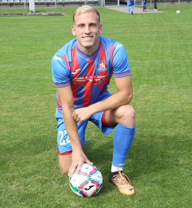 Regionallioga West, season 2022 2023, photo session Wuppertaler SV, 31 08 2022 Durim Berisha Wuppertaler SV with ball