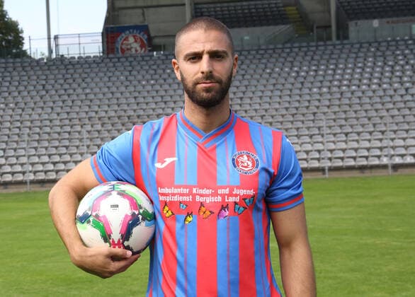 Regionallioga West, season 2022 2023, photo session Wuppertaler SV, 31 08 2022 Serhat Semih Güler Wuppertaler SV portrait with ball