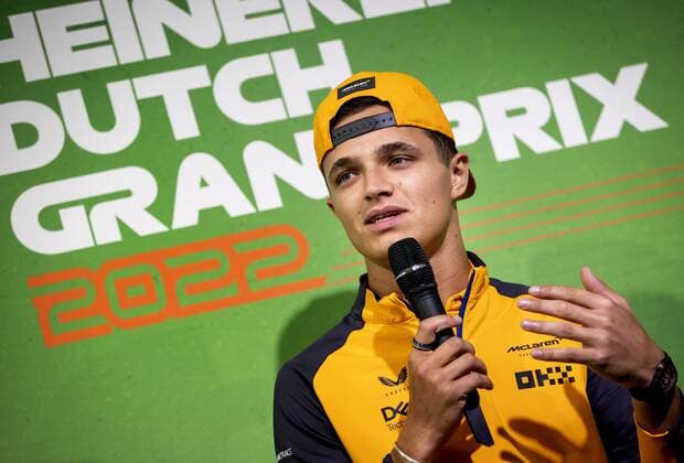 2022 08 31 11 43 32 Lando Norris McLaren during a press conference at the Zandvoort circuit, in the run up to the Grand Prix GP The GP took place last year in a modified form due to the corona measures This year, up to 110,000 visitors a day are expected to attend the event In Zandvoort, the Netherlands, August 31, 2022 ANP SEM VAN DER WAL netherlands out belgium out Zandvoort xVIxxIVx 453798347 originalFilename: 0167867368st.jpg