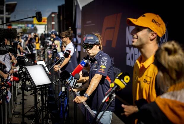 ZANDVOORT Sergio Perez Red Bull Racing speaks to the press in the run up to the F1 Grand Prix of the Netherlands KOEN VAN WEEL F1 Grand Prix of The Netherlands Previews 2022 xVIxANPxSportx xxANPxIVx 453872083 originalFilename: 453872083.jpg