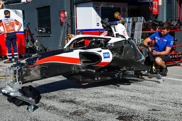 Haas F1 Team VF-22 Ferrari, Mechanical detail of the chassis during the Formula 1 Heineken Dutch Grand Prix 2022, 15th round of the 2022 FIA Formula One World Championship, WM, Weltmeisterschaft from September 2 to 4, 2022 on the Zandvoort Circuit, in Netherlands, Belgium - F1 - DUTCH GRAND PRIX 2022 DPPI Panoramic  20220901_GOOD9190