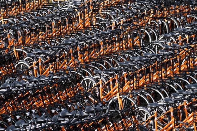 ZANDVOORT Orange bikes next to the Zandvoort circuit where the F1 Grand Prix of the Netherlands will be held this weekend ANP JEROEN JUMELET xVIxANPxSportx xxANPxIVx 453915036 originalFilename: 453915036.jpg
