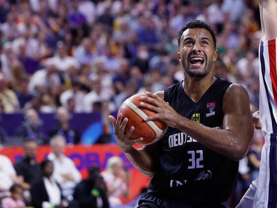 01 09 2022, France vs Germany, FIBA EuroBasket 2022, Germany, Koeln, Lanxess Arena, In picture from left Johannes Thiemann GER, 32 Copyright: HMBxMedia xHeikoxBecker