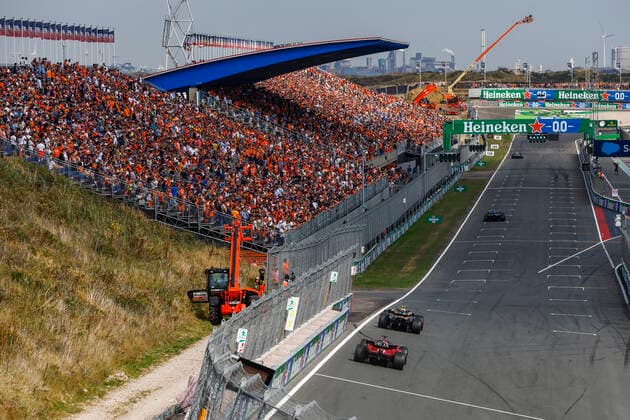 16 Charles Leclerc MCO, Scuderia Ferrari , 4 Lando Norris GBR, McLaren F1 Team , F1 Grand Prix of the Netherlands at Circuit Zandvoort on September 2, 2022 in Zandvoort, Netherlands Photo by HOCH ZWEI Zandvoort Netherlands