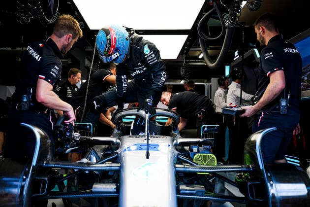 63 George Russell GBR, Mercedes AMG Petronas F1 Team , F1 Grand Prix of the Netherlands at Circuit Zandvoort on September 2, 2022 in Zandvoort, Netherlands Photo by HOCH ZWEI Zandvoort Netherlands
