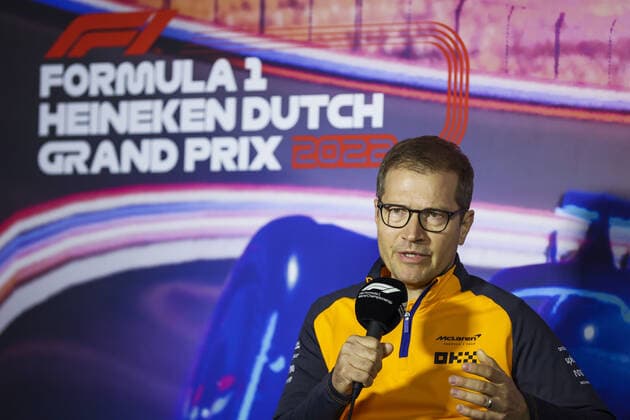 SEIDL Andreas, Team Principal of McLaren F1 Team, portrait, team principal press conference, PK, Pressekonferenz during the Formula 1 Heineken Dutch Grand Prix 2022, 15th round of the 2022 FIA Formula One World Championship, WM, Weltmeisterschaft from September 2 to 4, 2022 on the Zandvoort Circuit, in Netherlands, Belgium - F1 - DUTCH GRAND PRIX 2022 DPPI Panoramic 00122035_AV6_7294.JPG_